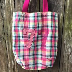 American Eagle Plaid Book Bag Tote